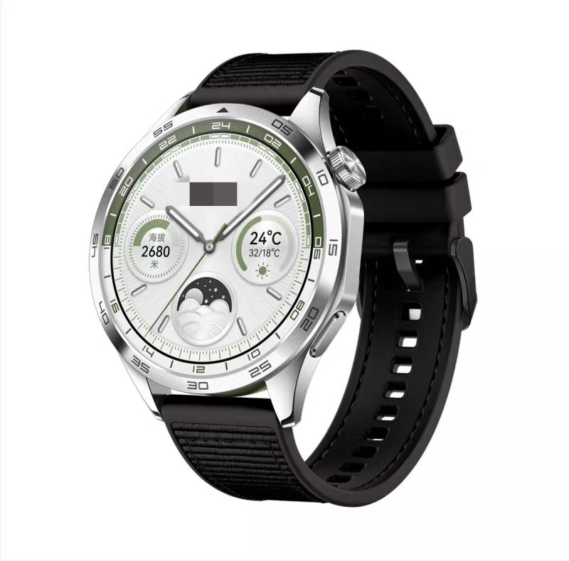 Huawei GT4 kompozitni pleteni remen od silikona i najlona s brzim otpuštanjem, kompatibilan s Watch4Pro Sport GT3Pro 46mm, za muškarce