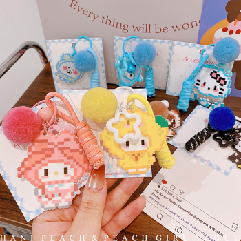 Kľúčenka Haning peach látka, roztomilý štýl