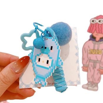 Kľúčenka Haning peach látka, roztomilý štýl