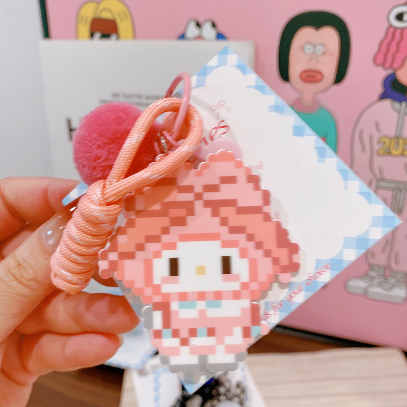 Kľúčenka Haning peach látka, roztomilý štýl