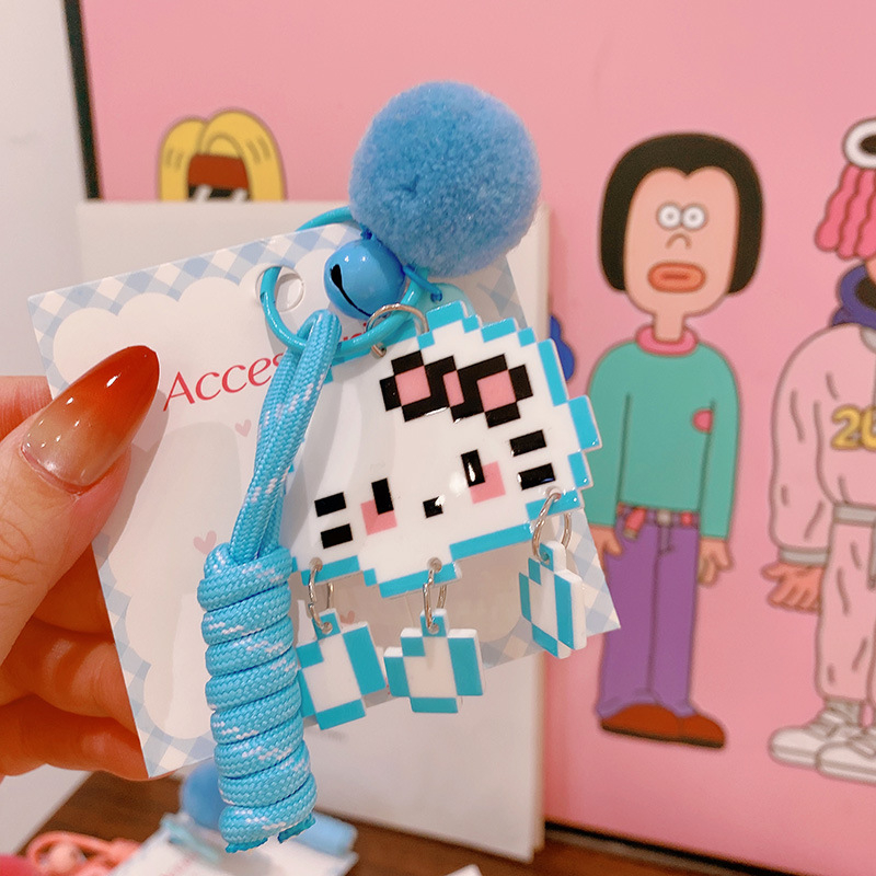 Kľúčenka Haning peach látka, roztomilý štýl