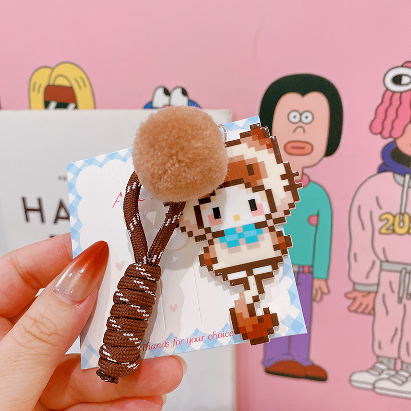 Kľúčenka Haning peach látka, roztomilý štýl