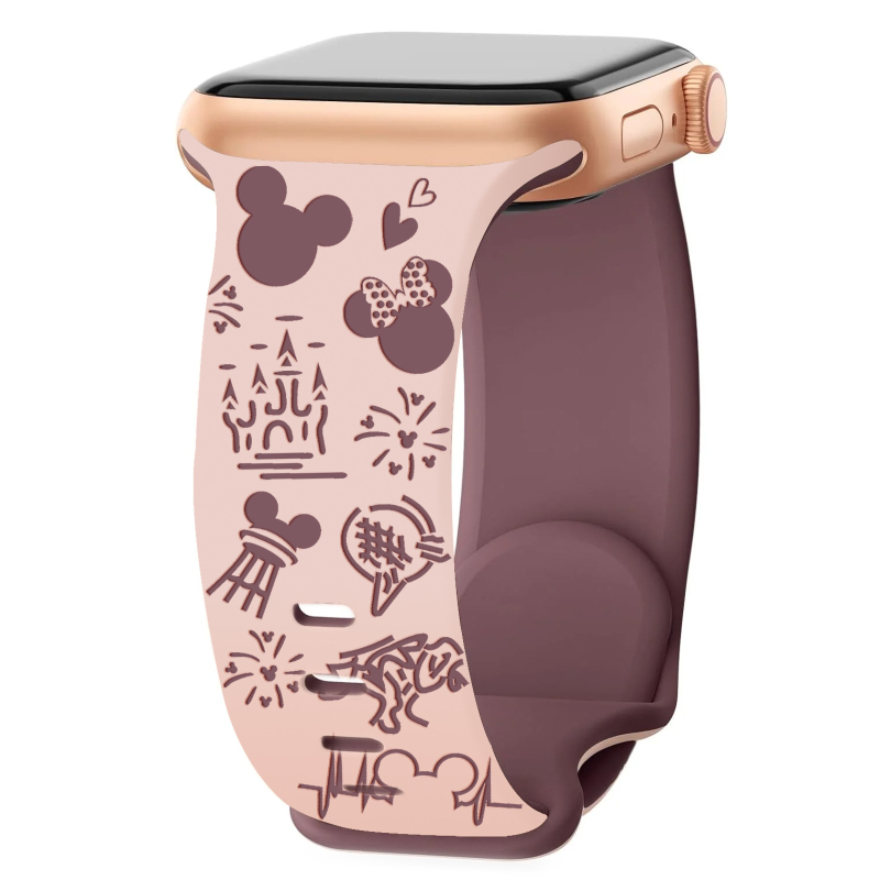 Silikonska narukvica za Apple Watch s graviranim dizajnom zamka u parka stilu i kopčom leptir