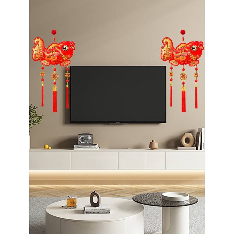 Pandantiv binecuvântare pentru ușă – decor de Anul Nou pentru living (Material: flanelă; Proces de vopsire; Stil: desen animat, șnur halter; Lansare: iarna 2024; Anul Calului)