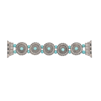 Boho stil turkiznih perli elastična narukvica za Apple Watch