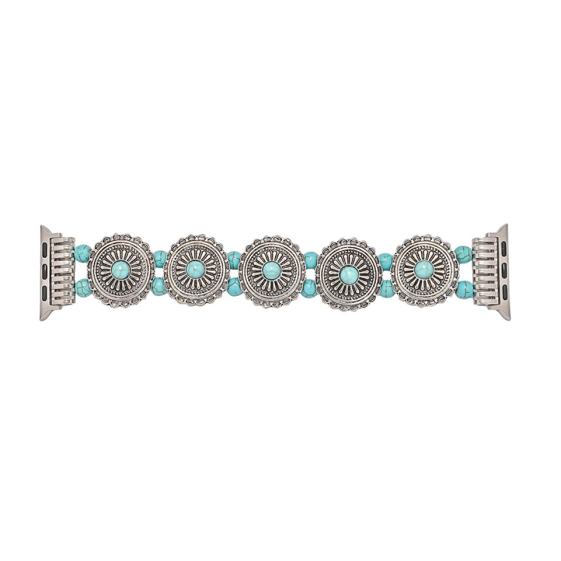 Boho stil turkiznih perli elastična narukvica za Apple Watch