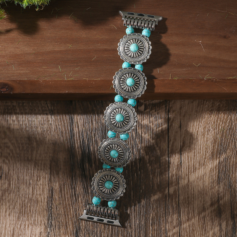 Boho stil turkiznih perli elastična narukvica za Apple Watch
