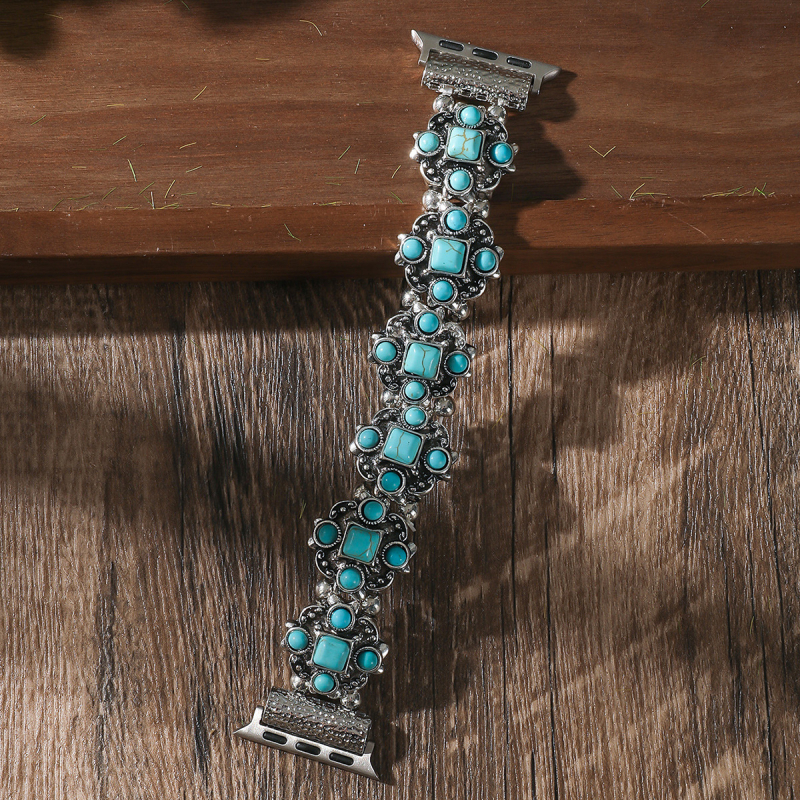 Boho stil turkiznih perli elastična narukvica za Apple Watch