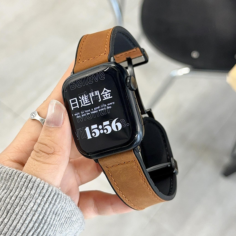 Remen za Apple Watch: prava koža, magnetska kopča, moderan stil, kompatibilan s Apple Watch, težina 30 g