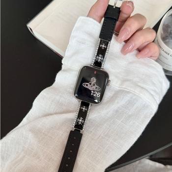 Kožna narukvica za iWatch S10 s emajliranim dizajnom srca — opća kompatibilnost, materijal: koža, stil: modan