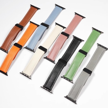 Kožni magnetski kaiš za Apple Watch S10 s teksturom liči