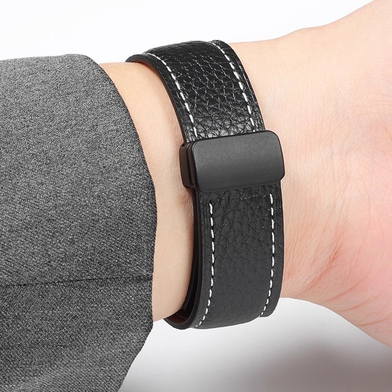 Kožni magnetski kaiš za Apple Watch S10 s teksturom liči