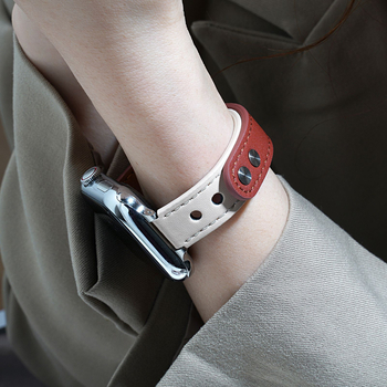 Valódi bőrből készült Apple Watch szíj dupla csattal, divatos dizájn, kompatibilis az Apple Watch-hoz