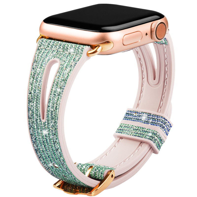 Silikonski kaiš za Apple Watch sa šljokicama i gradijentnim kamuflažnim izgledom, 22 mm, 228×20×2 mm, 20 g