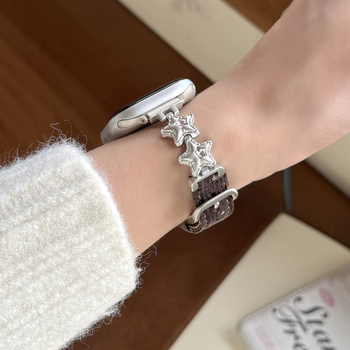 Brățară din piele naturală pentru Apple Watch – stil modern, compatibilă cu Apple Watch, închidere: alt tip