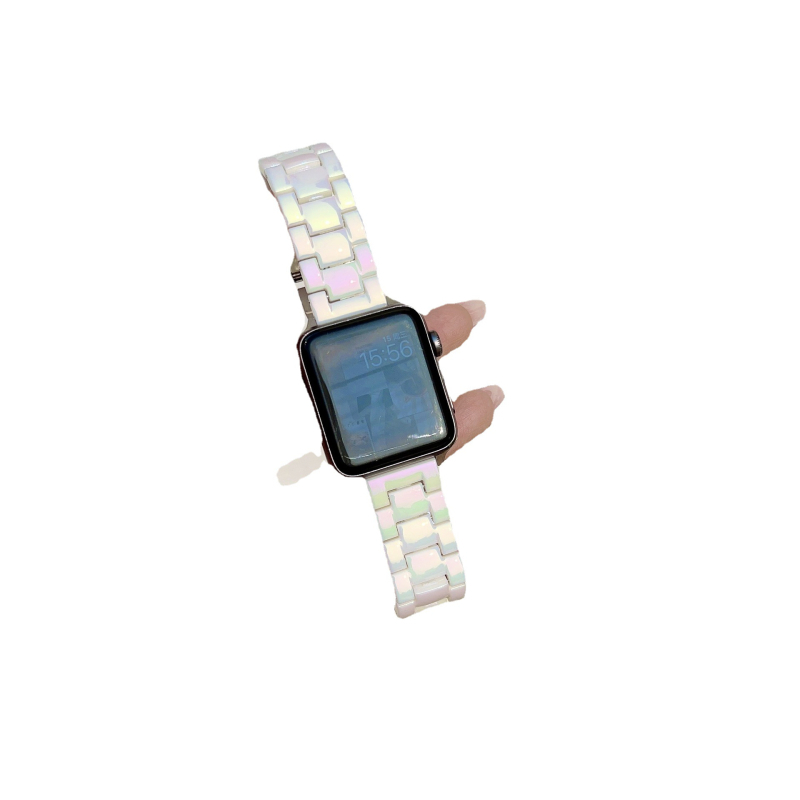Curea pentru Apple Watch Series 11 – curea cu laser, design transparent cu cuburi de gheață (Brand: Neutral; Material: Altul; Stil: Modern; Mărci private autorizate: Da)