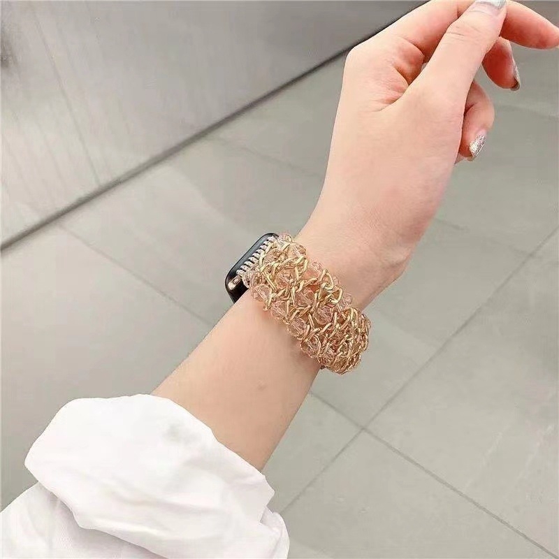 Metalna lančana narukvica s bisernim perlama za Apple Watch, 22 mm