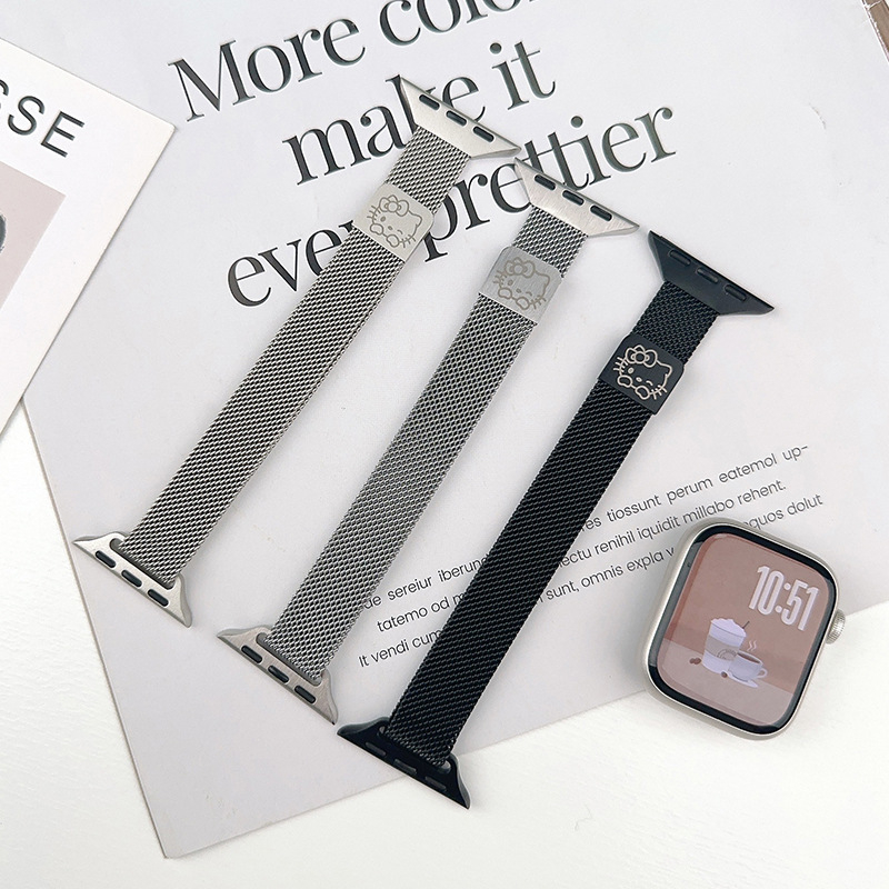 Milanese KT Cat narukvica za Apple Watch, kompatibilna sa serijama 1–11, Ultra 3, SE 3