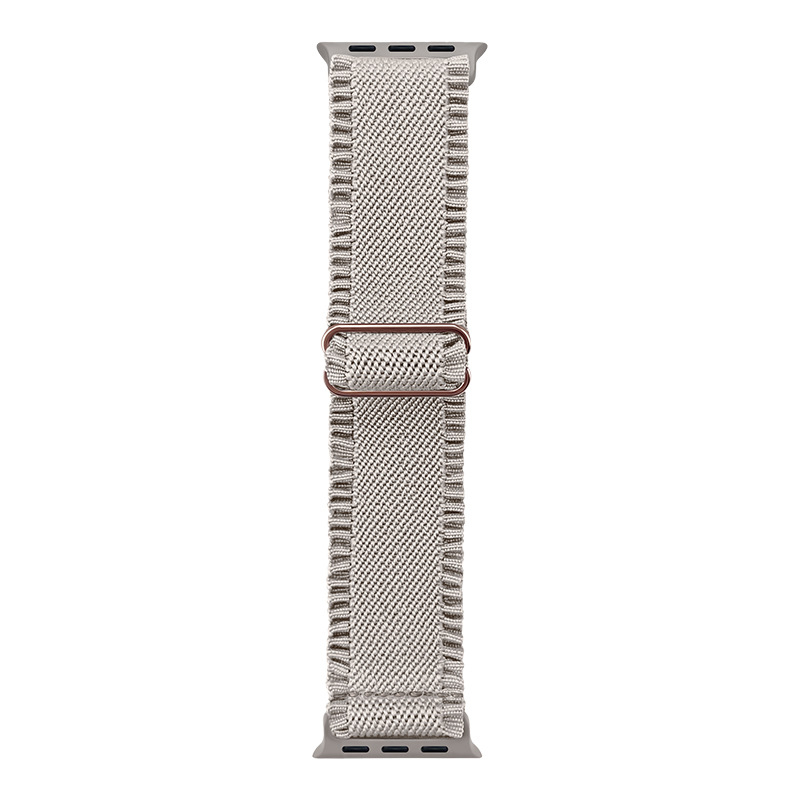 Jia Ruicheng Nylon Woven Lace-Edged Watch Band για Apple Watch 1-11, Ultra3, SE3; Υλικό: Nylon woven; Κούμπωμα: Ιαπωνική αγκράφα; Μέγεθος διεπαφής: Προσαρμοστικό; Βάρος: 8.3 g