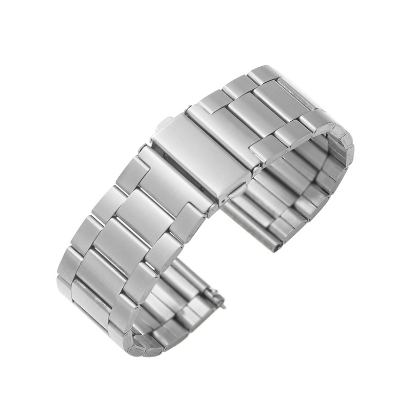 Каишка за часовник от неръждаема стомана с три мъниста, съвместима с Apple Watch, Samsung и Huawei GT3