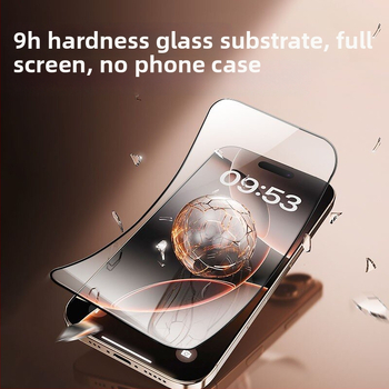 Temperēta stikla ekrāna aizsargs iPhone 14 Pro Max – priekšējā plēve, HD skaidrība, Anti-Peep, putekļu izturība