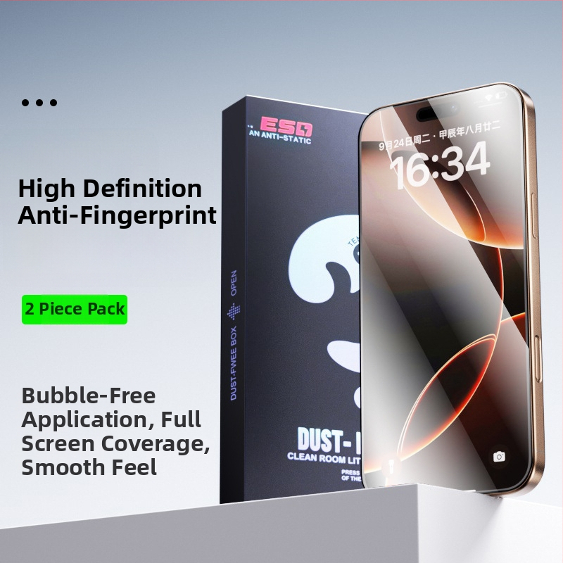 Temperēta stikla ekrāna aizsargs iPhone 14 Pro Max – priekšējā plēve, HD skaidrība, Anti-Peep, putekļu izturība