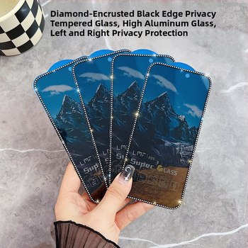 Dimanta iegravēts stikla ekrāna aizsargs priekš iPhone 14 Pro Max – HD, pret pirkstu nospiedumiem, pret spiegošanu, Pilns ekrāns