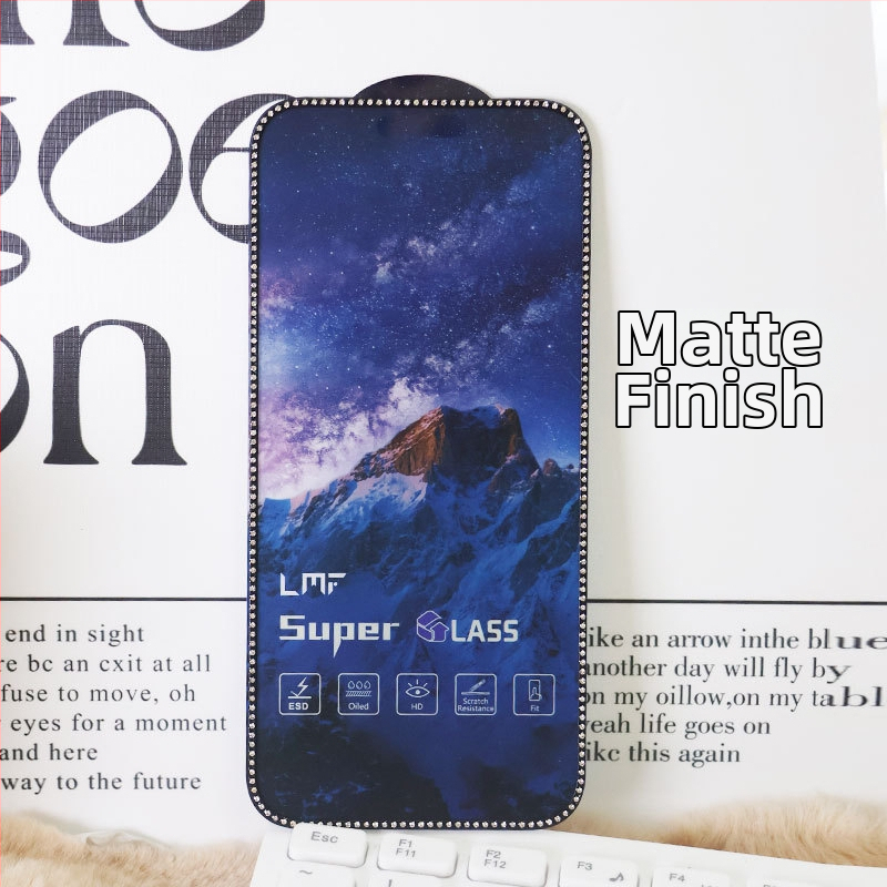 Dimanta iegravēts stikla ekrāna aizsargs priekš iPhone 14 Pro Max – HD, pret pirkstu nospiedumiem, pret spiegošanu, Pilns ekrāns