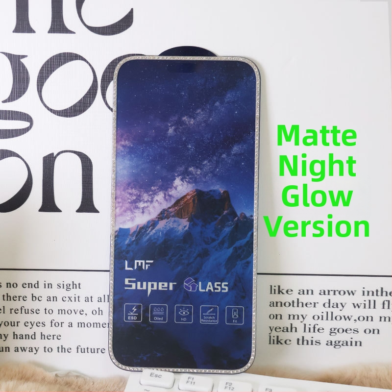 Dimanta iegravēts stikla ekrāna aizsargs priekš iPhone 14 Pro Max – HD, pret pirkstu nospiedumiem, pret spiegošanu, Pilns ekrāns