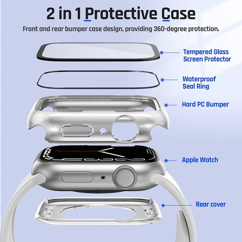 Apple Watch S10 vodootporna maska s kaljenim staklom – sveobuhvatna zaštita