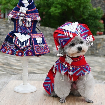 Облекло за домашни любимци в стил принцеса, плат Cocaja, пола за кучета и котки, етно дизайн