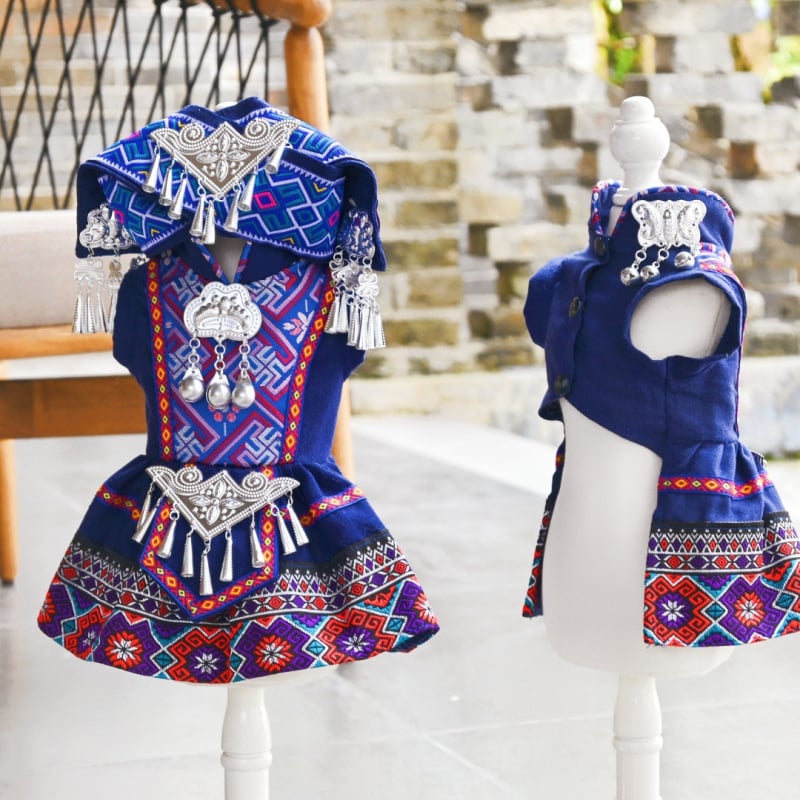 Облекло за домашни любимци в стил принцеса, плат Cocaja, пола за кучета и котки, етно дизайн