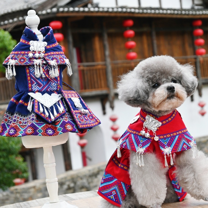 Облекло за домашни любимци в стил принцеса, плат Cocaja, пола за кучета и котки, етно дизайн