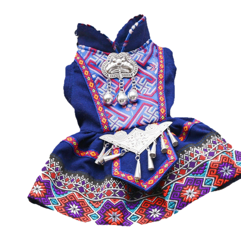 Облекло за домашни любимци в стил принцеса, плат Cocaja, пола за кучета и котки, етно дизайн