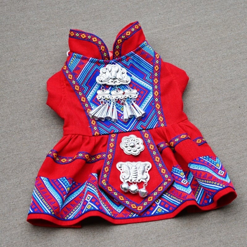 Облекло за домашни любимци в стил принцеса, плат Cocaja, пола за кучета и котки, етно дизайн