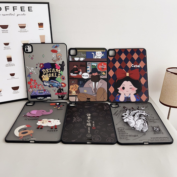 TX iPad Pro védőtok – átlátszó kemény héj, dombornyomott mesés hercegnő dizájn, TPE anyag, hordozható ütésálló védelem