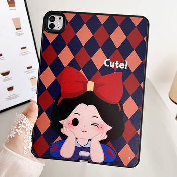 TX iPad Pro védőtok – átlátszó kemény héj, dombornyomott mesés hercegnő dizájn, TPE anyag, hordozható ütésálló védelem