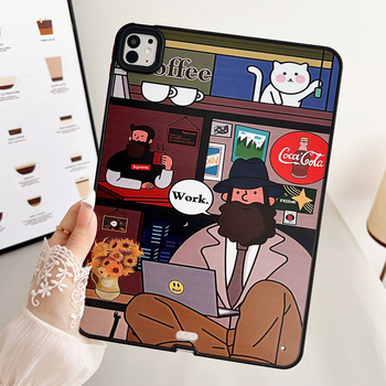 TX iPad Pro védőtok – átlátszó kemény héj, dombornyomott mesés hercegnő dizájn, TPE anyag, hordozható ütésálló védelem