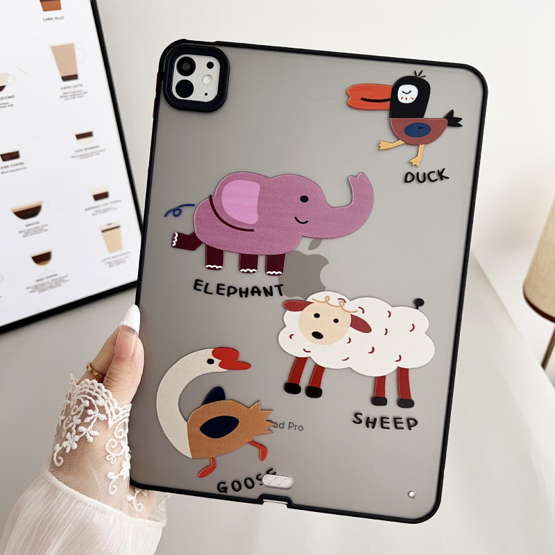 TX iPad Pro védőtok – átlátszó kemény héj, dombornyomott mesés hercegnő dizájn, TPE anyag, hordozható ütésálló védelem