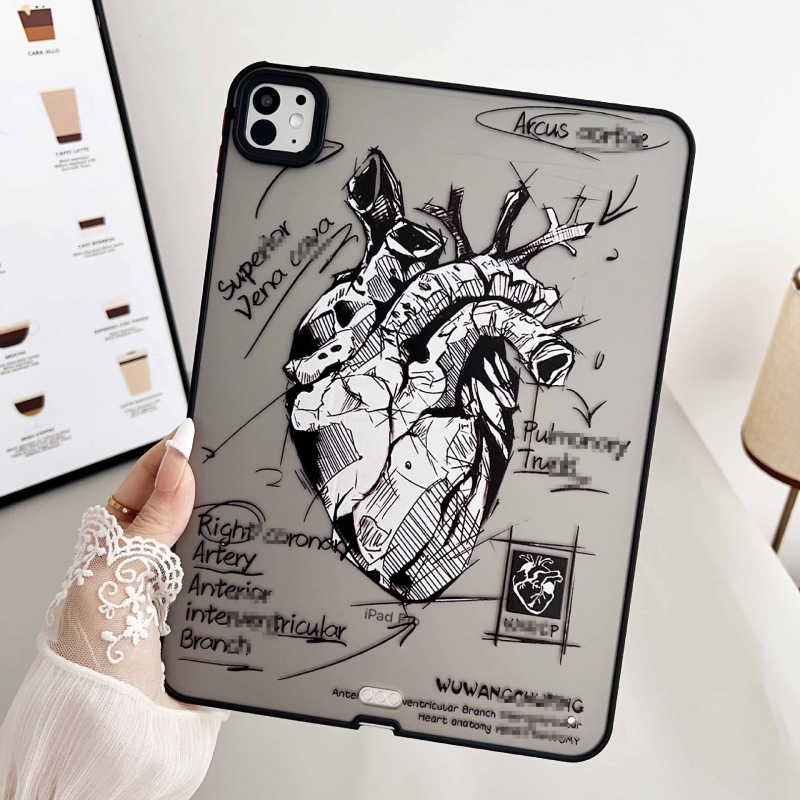 TX iPad Pro védőtok – átlátszó kemény héj, dombornyomott mesés hercegnő dizájn, TPE anyag, hordozható ütésálló védelem