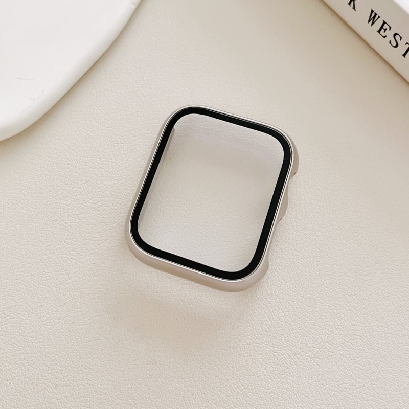 Carcasă de protecție Apple Watch, acoperire completă, cu cristale, material PC, compatibilă cu Series 9/8, SE și 10 Gen