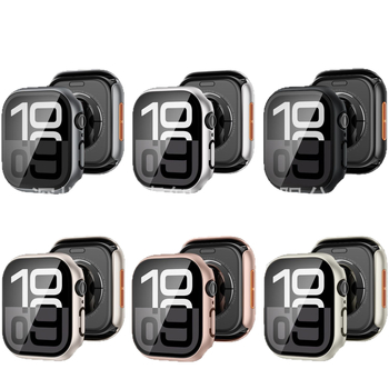 Husă protecție Apple Watch S10 – impermeabilă, rezistentă la căderi și praf, film protector integrat, material PC+ sticlă