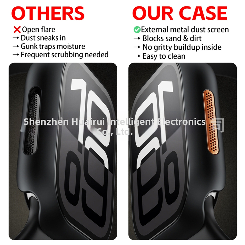 Husă protecție Apple Watch S10 – impermeabilă, rezistentă la căderi și praf, film protector integrat, material PC+ sticlă