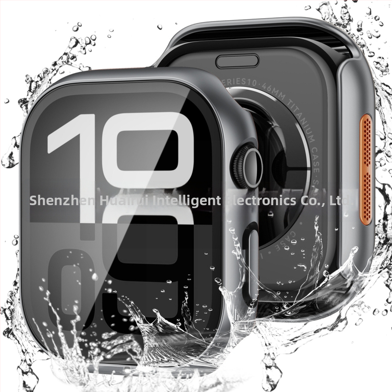 Husă protecție Apple Watch S10 – impermeabilă, rezistentă la căderi și praf, film protector integrat, material PC+ sticlă