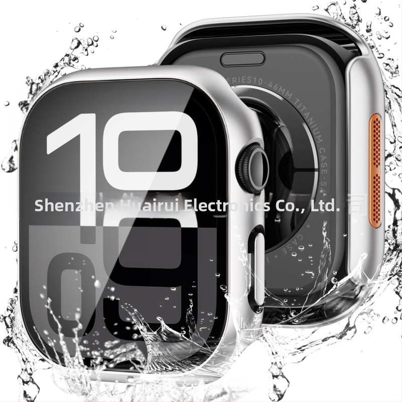 Husă protecție Apple Watch S10 – impermeabilă, rezistentă la căderi și praf, film protector integrat, material PC+ sticlă