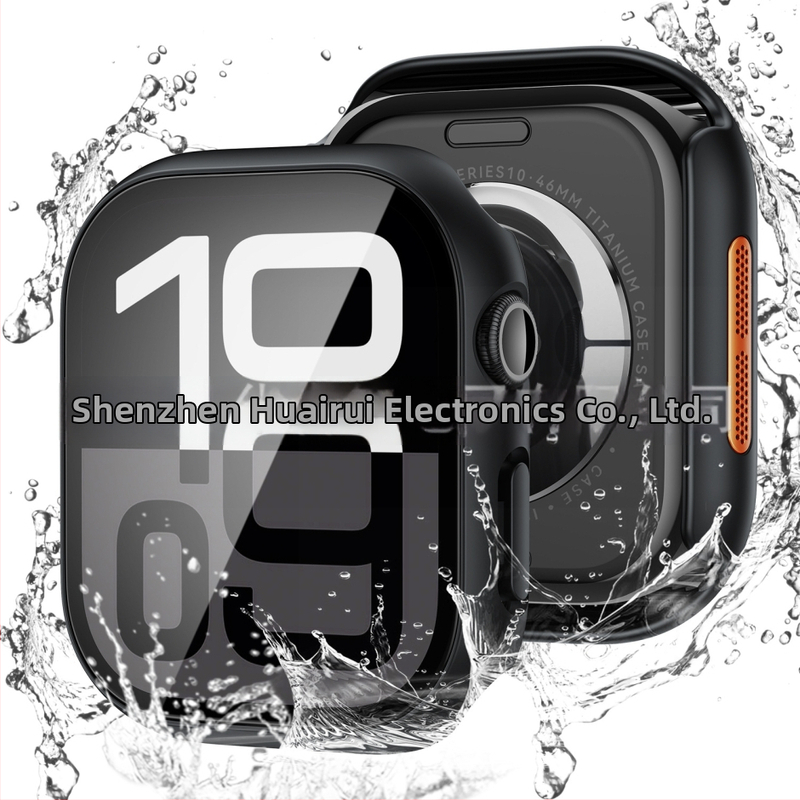 Husă protecție Apple Watch S10 – impermeabilă, rezistentă la căderi și praf, film protector integrat, material PC+ sticlă