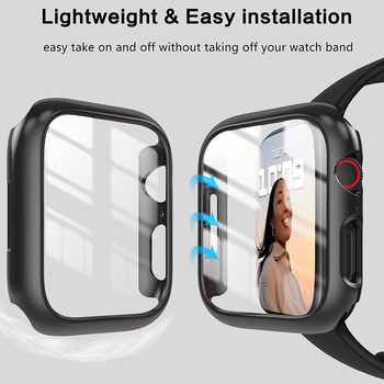 Carcasă Apple Watch cu corp PC și folie temperată integrată pentru iWatch7