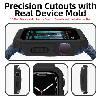 Optimus Prime aizsarg vāciņš Apple Watch - Integrēts PC+TPU+stikla korpuss ar ekrāna aizsargu; triecienizturīgs, četru stūru aizsardzība; saderīgs ar visiem Apple Watch modeļiem