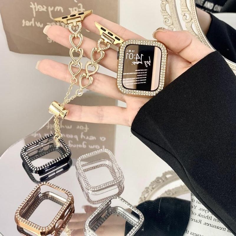 Kućište za Apple Watch SE s dvostrukim redom kristala i izrezbarenim dizajnom, djelomična zaštita S10