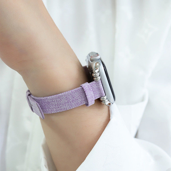 Huipeng curea canvas pentru Apple Watch, compatibil cu Apple Watch, material panza, interfata dreapta, lansare 2021